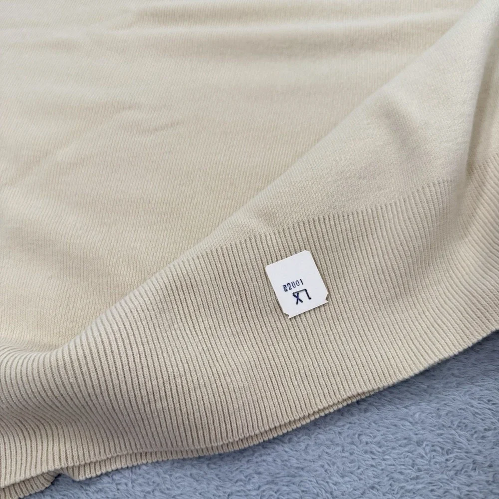Vintage Polo Ralph Lauren V-Neck Sweater Mens XL Cream Acrylic USA 90s NOS NWT